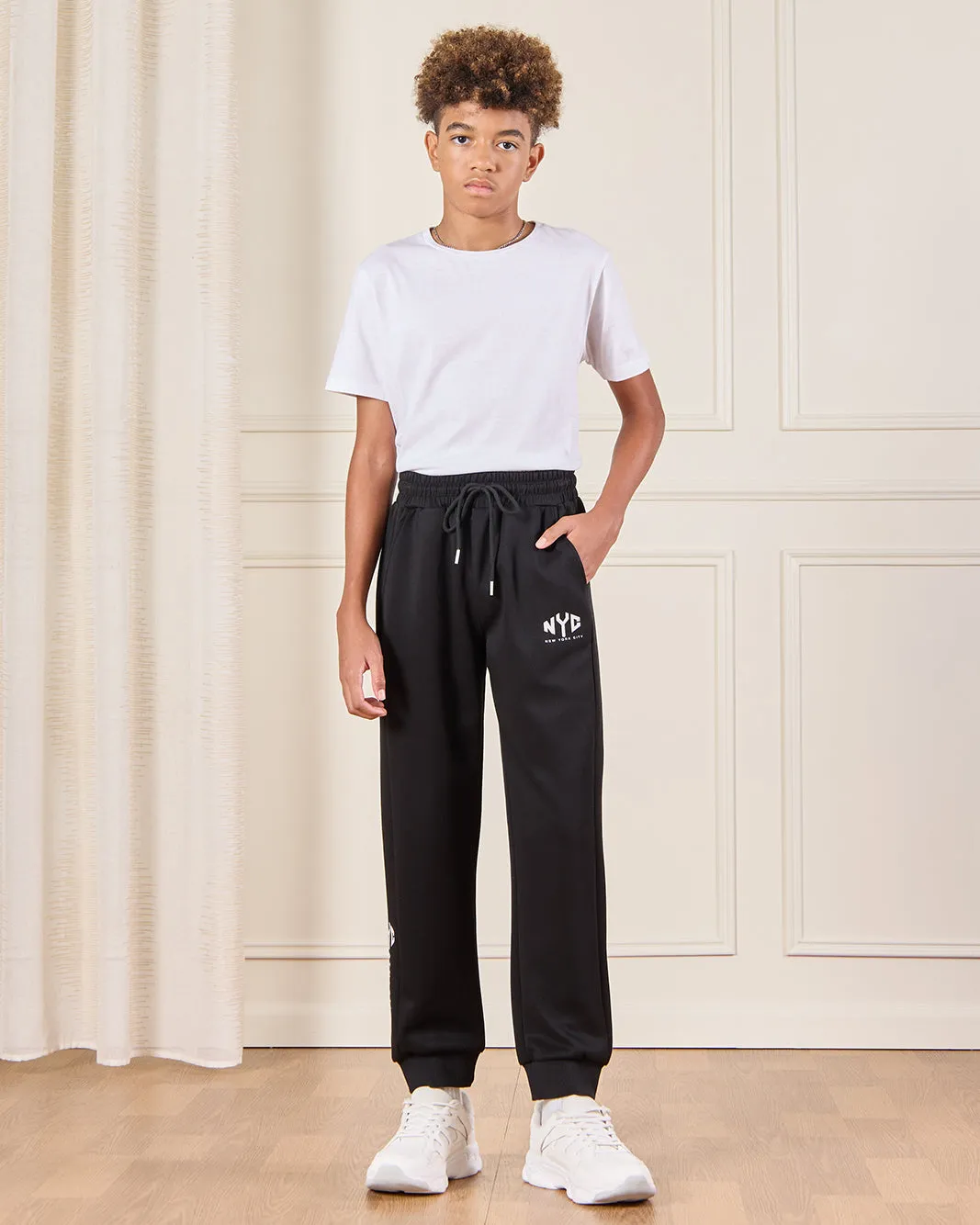 Senior Boys Black NYC Print Active Pants sold by Redtag product image thumbnail 2