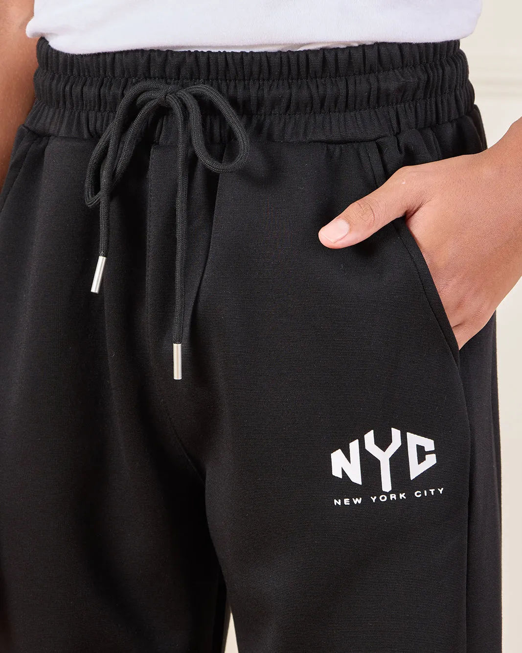 Senior Boys Black NYC Print Active Pants sold by Redtag product image thumbnail 4