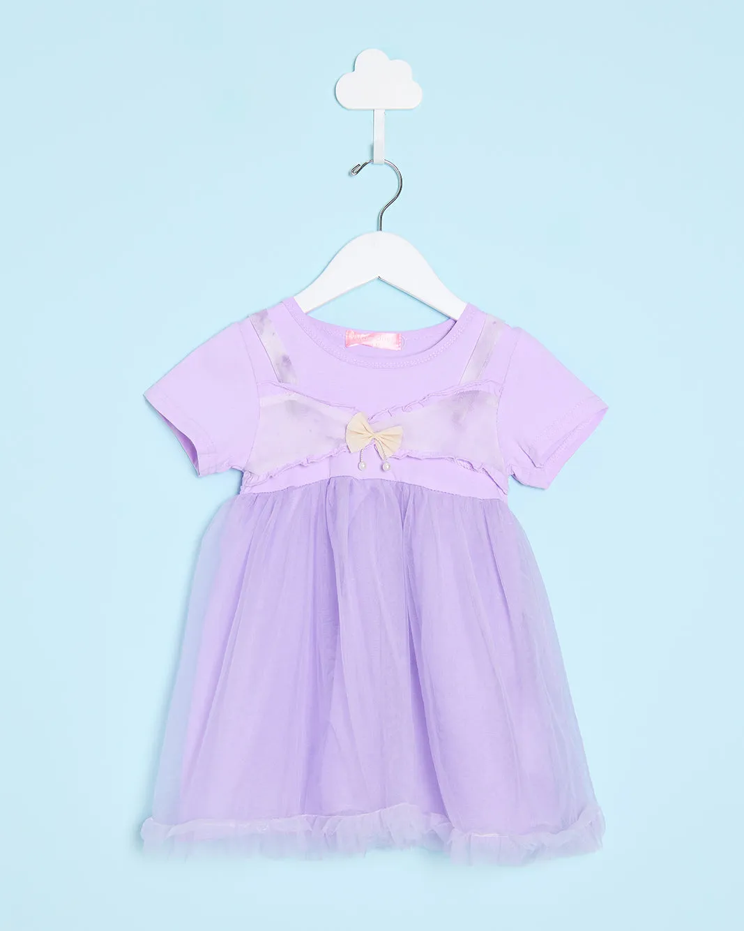 Infant Girls Purple Embellished Dress sold by Redtag