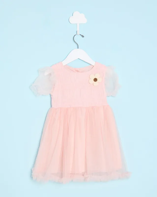 Infant Girls Pink Embellished Dress sold by Redtag