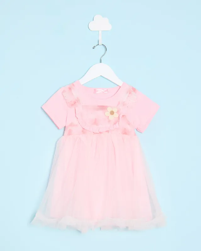 Infant Girls Pink Embellished Dress sold by Redtag