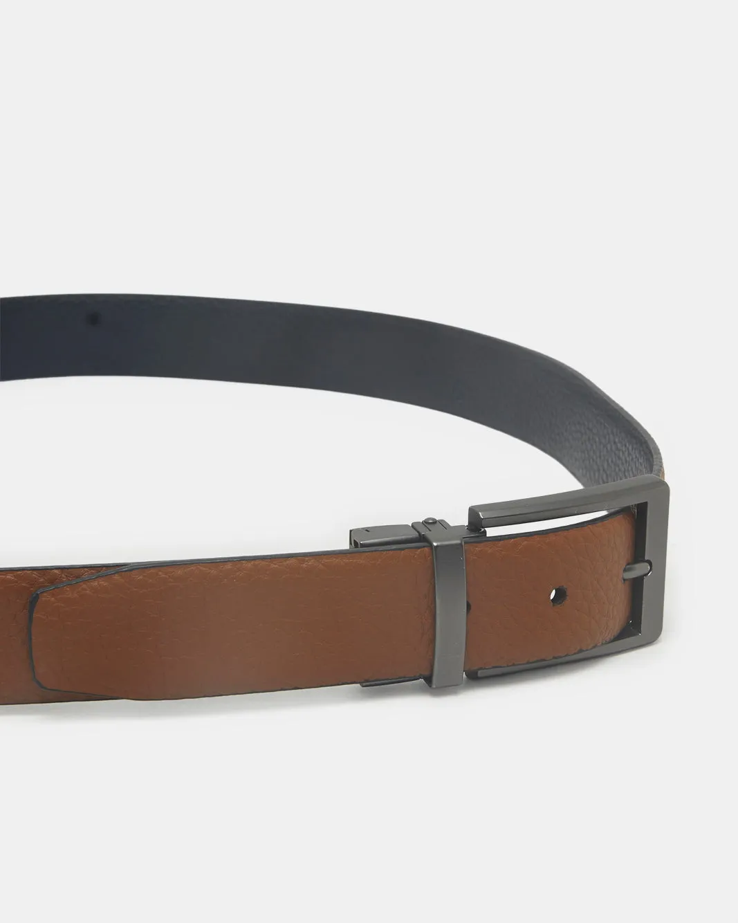 Men Brown And Navy Belt With Twist Buckle sold by Redtag product image thumbnail 2