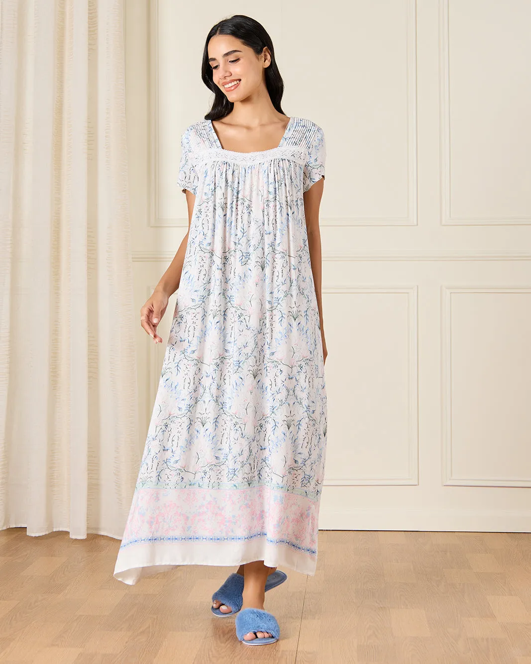 Women White Allover Print Nightgown sold by Redtag product image thumbnail 4