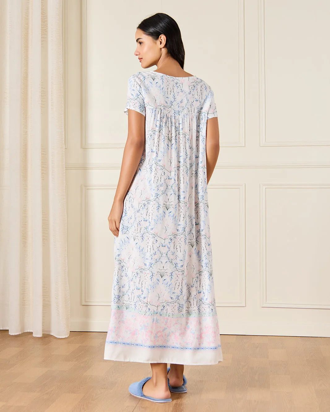 Women White Allover Print Nightgown sold by Redtag product image thumbnail 3