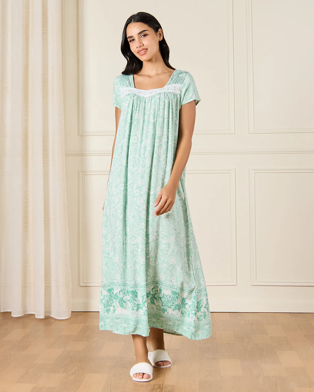 Women Green Allover Print Nightgown sold by Redtag product image thumbnail 4