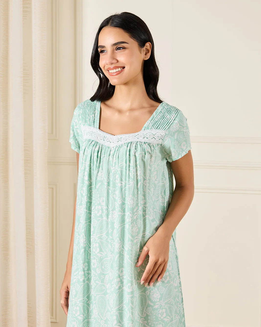 Women Green Allover Print Nightgown sold by Redtag product image thumbnail 2