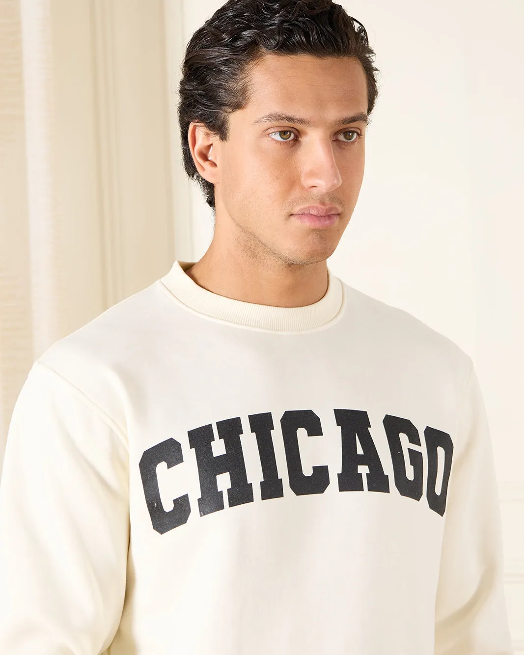 Men Ivory Graphic Crew Neck Sweatshirt sold by Redtag product image thumbnail 4