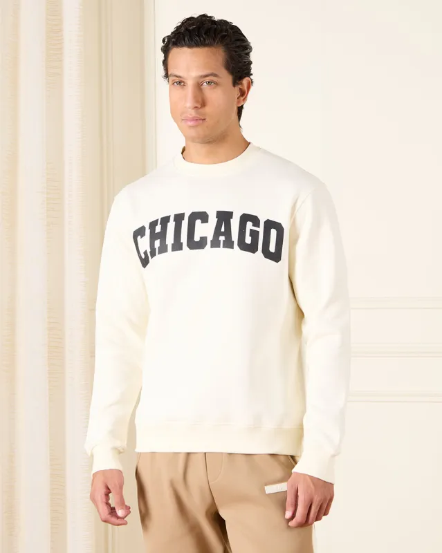 Men Ivory Graphic Crew Neck Sweatshirt sold by Redtag