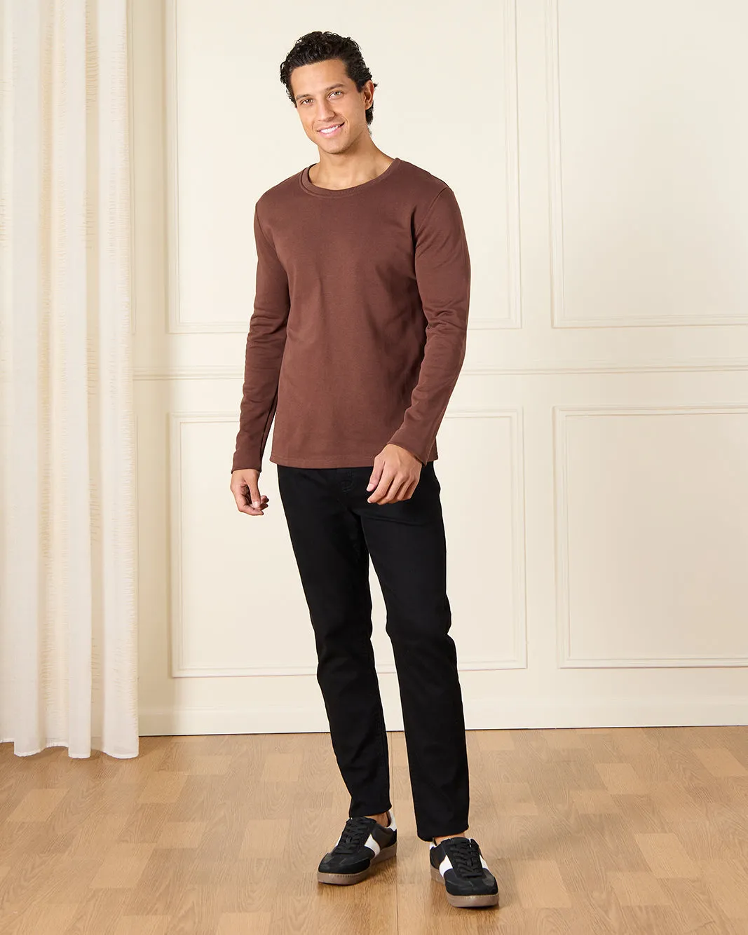 Men Brown Basic T-shirt sold by Redtag product image thumbnail 2