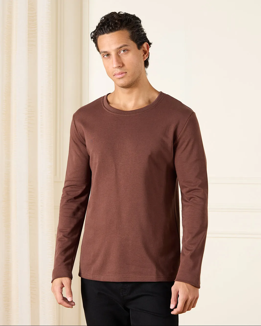 Men Brown Basic T-shirt sold by Redtag