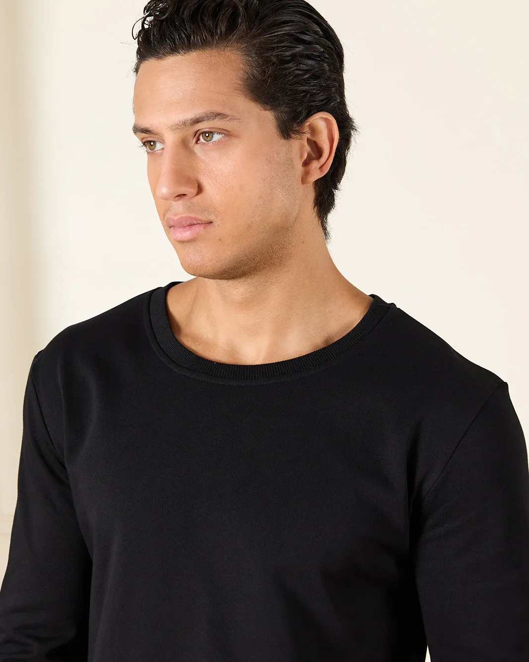 Men Black Plain T-Shirt sold by Redtag product image thumbnail 4