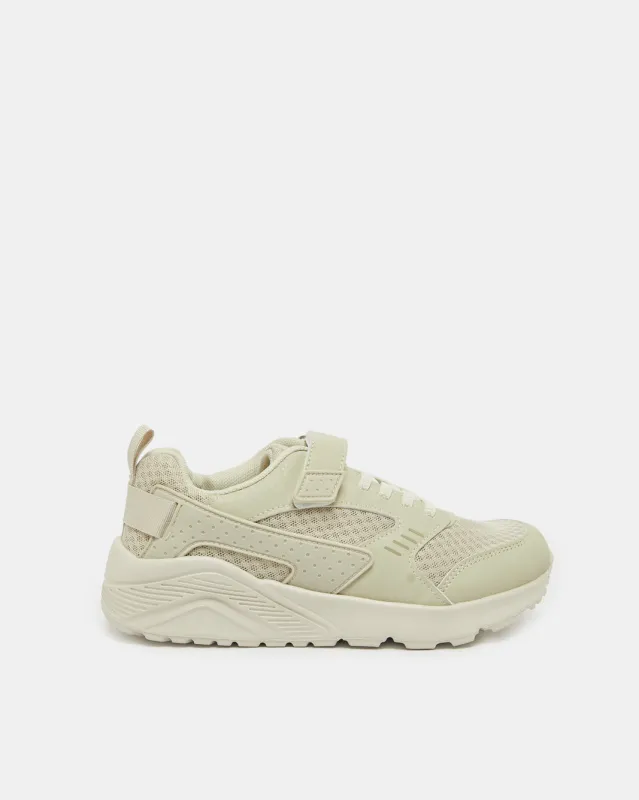 Senior Girls Beige Velcro Trainer sold by Redtag