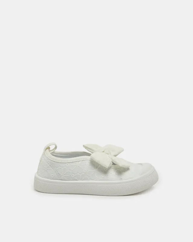 Infant Girls White Bow Sneakers sold by Redtag