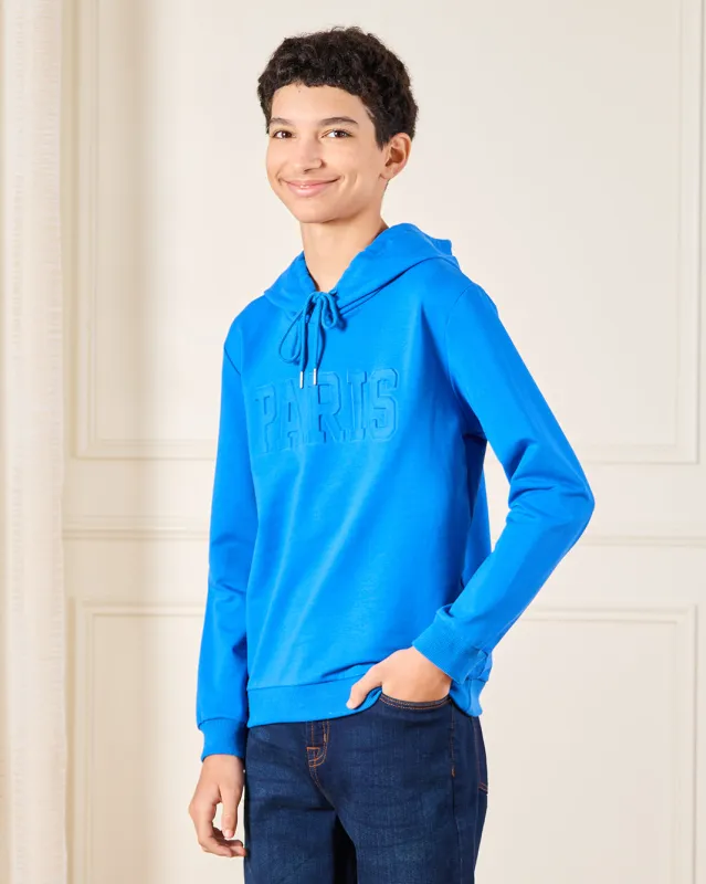 Senior Boys Blue Hooded Sweatshirt sold by Redtag