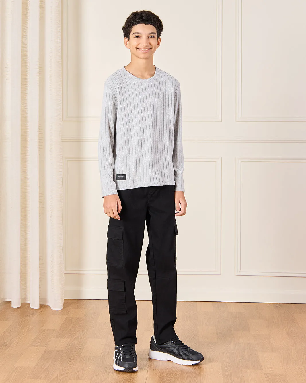 Senior Boys Ivory Striped T-Shirt sold by Redtag product image thumbnail 2