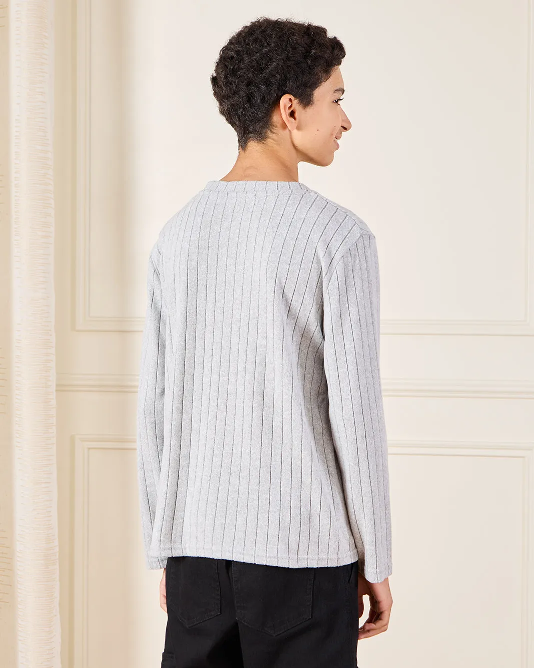 Senior Boys Ivory Striped T-Shirt sold by Redtag product image thumbnail 3