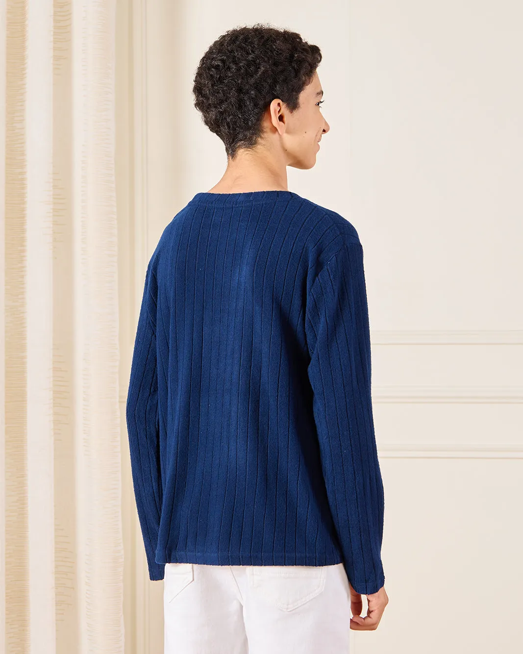 Senior Boys Navy Striped T-Shirt sold by Redtag product image thumbnail 3