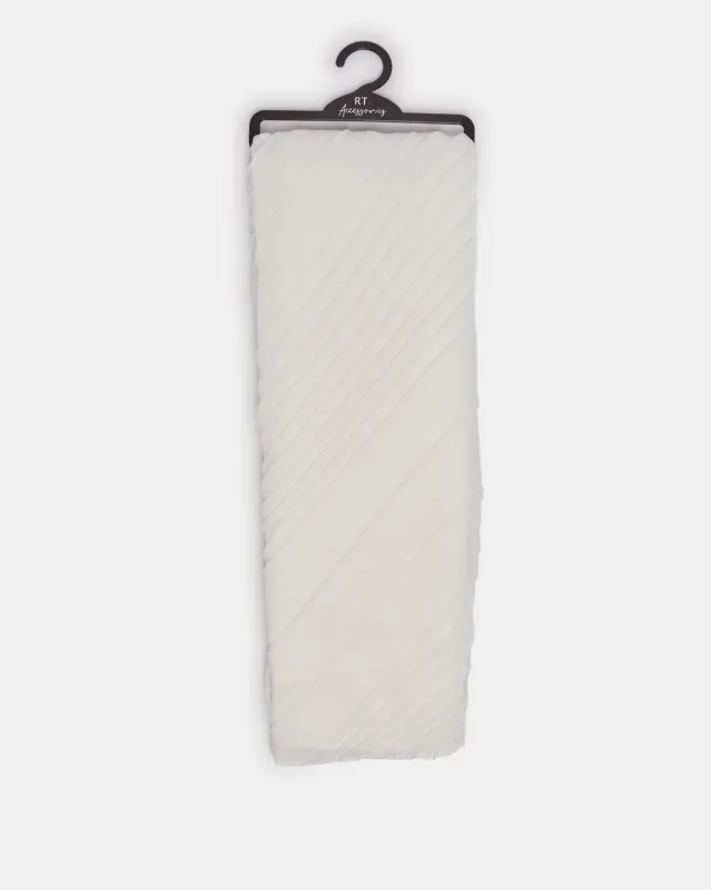 Girls White Pleated Scarf sold by Redtag