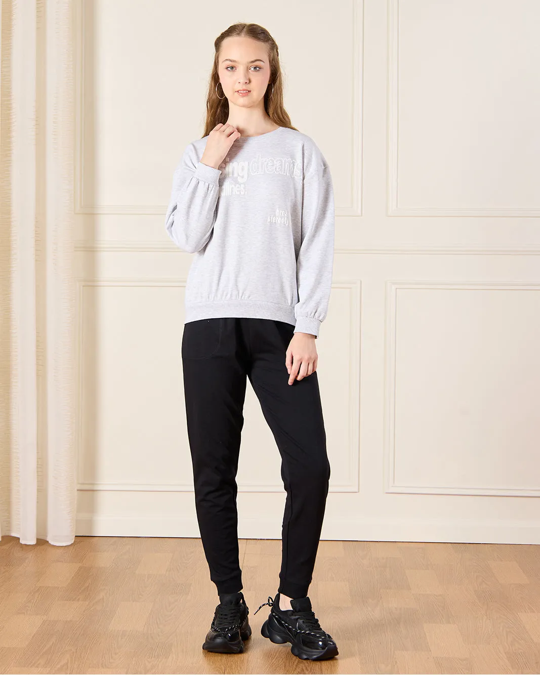 Senior Girls Grey Printed Sweatshirt sold by Redtag product image thumbnail 2