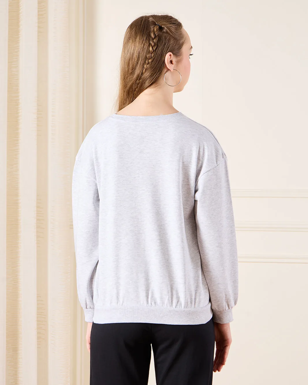 Senior Girls Grey Printed Sweatshirt sold by Redtag product image thumbnail 3