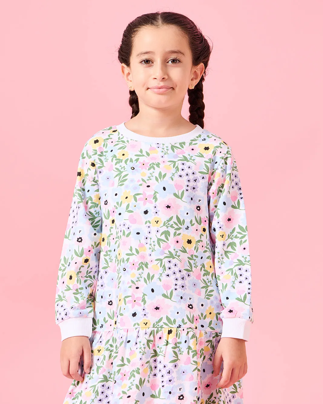 Girls White Floral Printed Dress sold by Redtag product image thumbnail 2