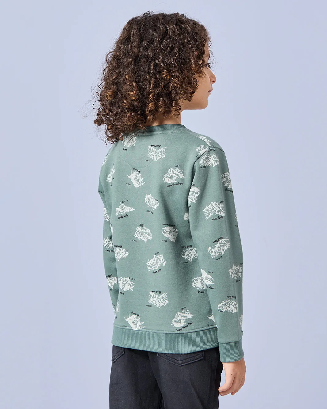 Boys Green Printed Sweatshirt sold by Redtag product image thumbnail 3