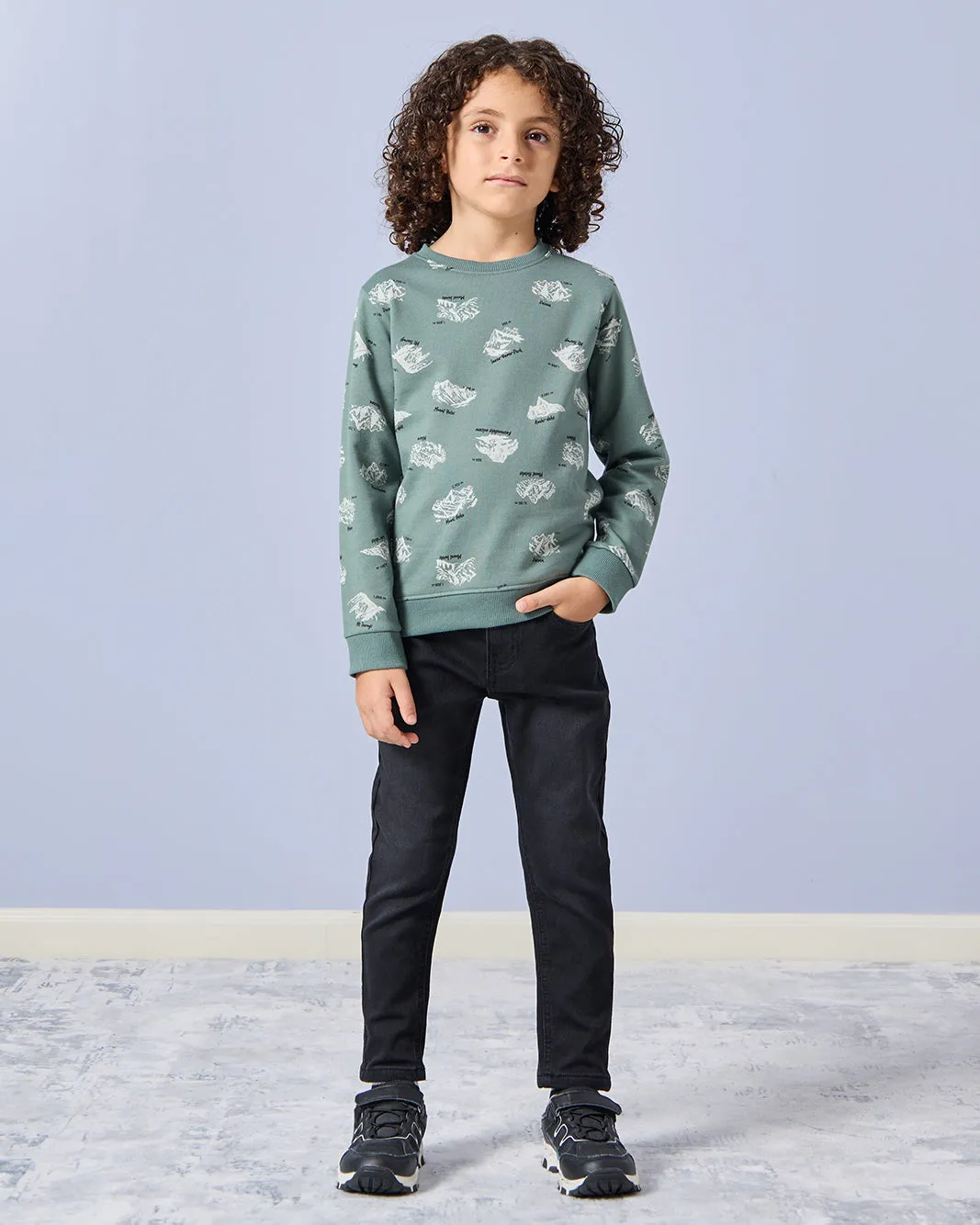 Boys Green Printed Sweatshirt sold by Redtag product image thumbnail 2