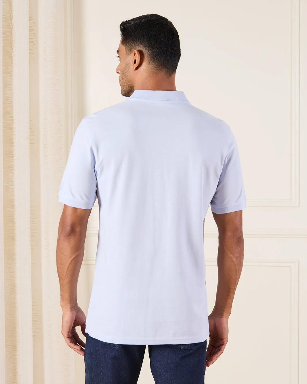 Men Blue Basic Polo Shirt sold by Redtag product image thumbnail 3