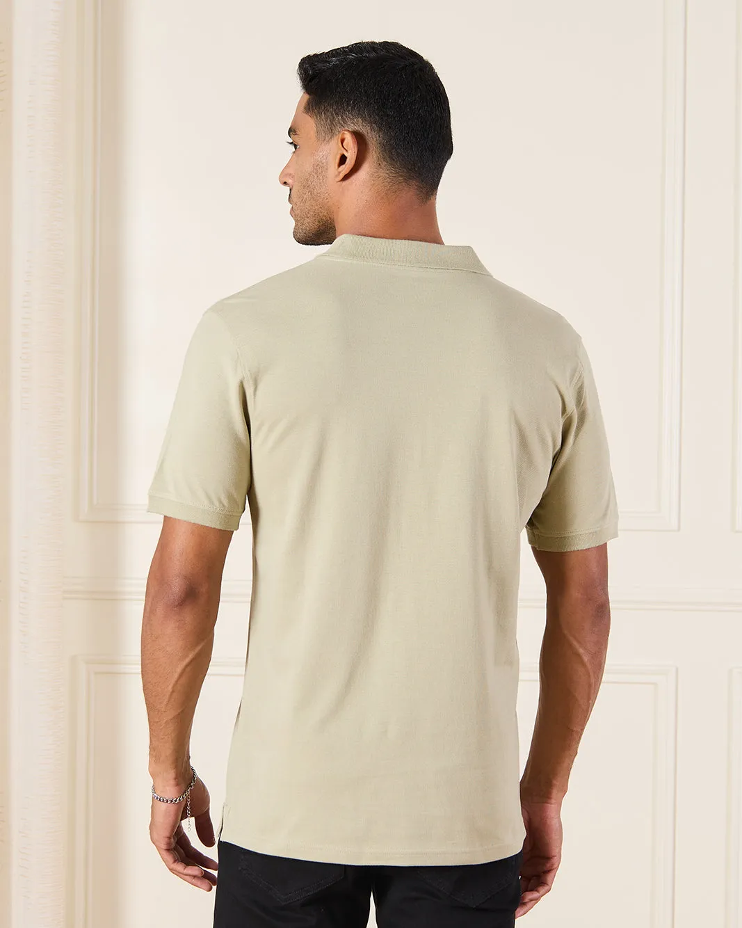 Men Green Basic Polo Shirt sold by Redtag product image thumbnail 3