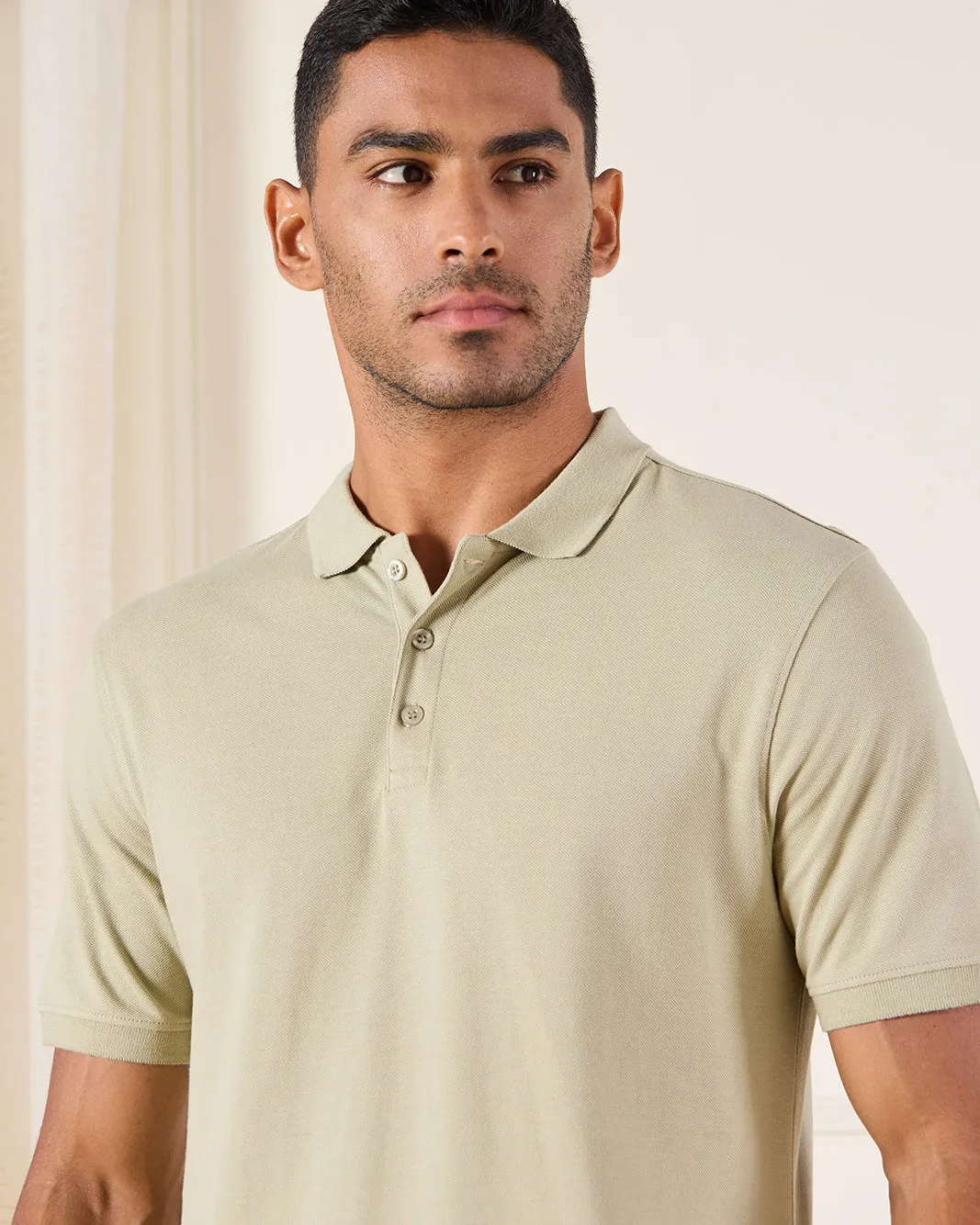 Men Green Basic Polo Shirt sold by Redtag product image thumbnail 4