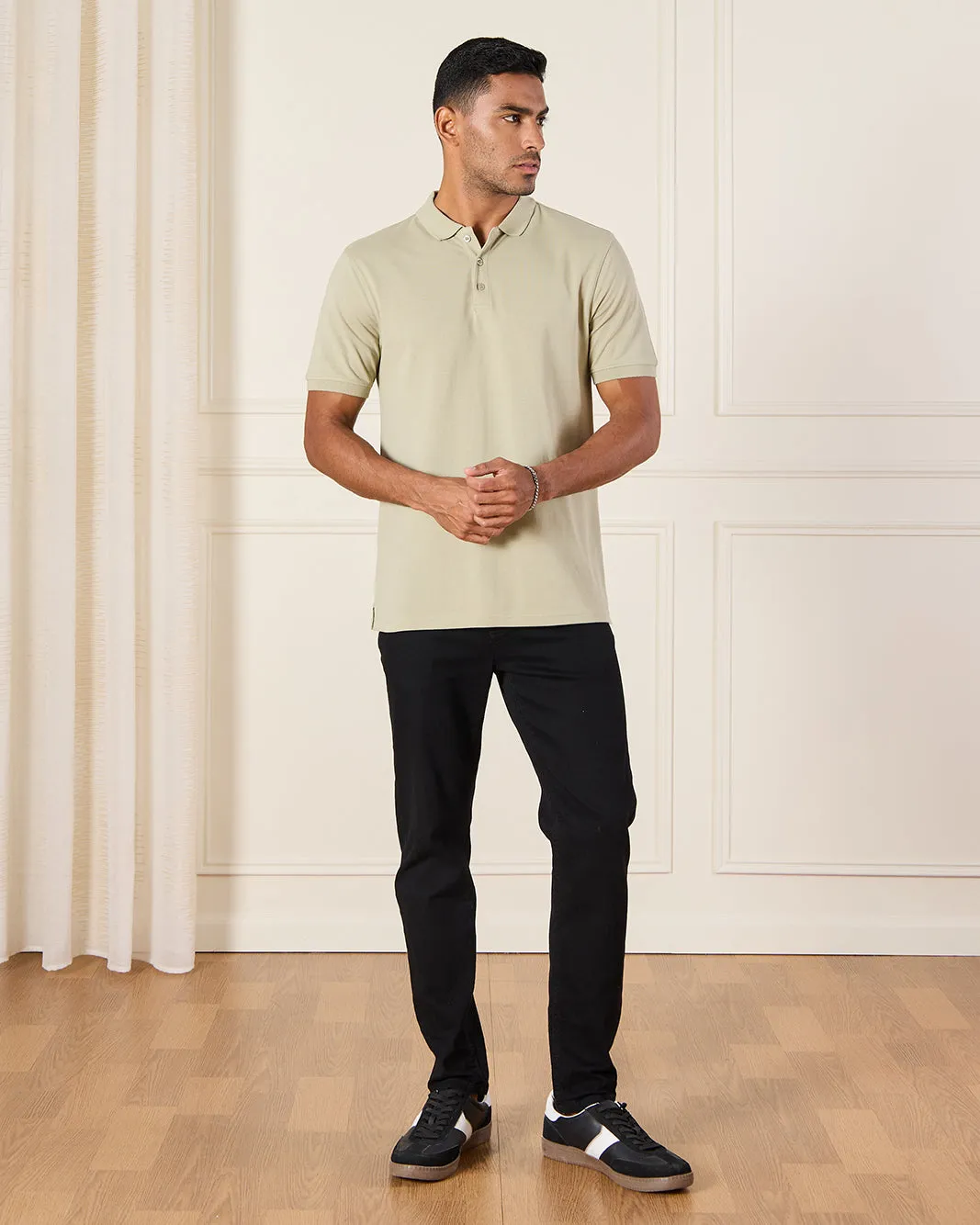 Men Green Basic Polo Shirt sold by Redtag product image thumbnail 2