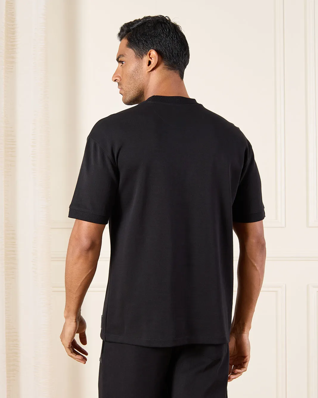 Men Black Lounge T-Shirt sold by Redtag product image thumbnail 3