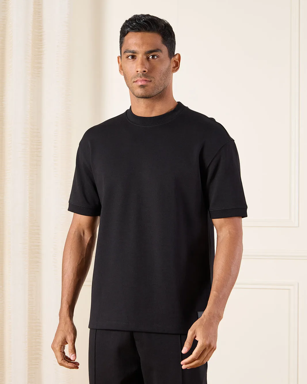 Men Black Lounge T-Shirt sold by Redtag