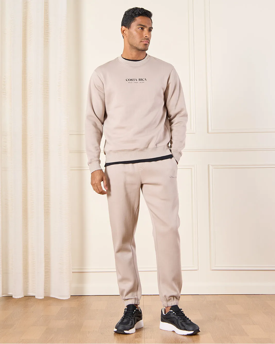 Men Beige Graphic Crew Neck Sweatshirt sold by Redtag product image thumbnail 2