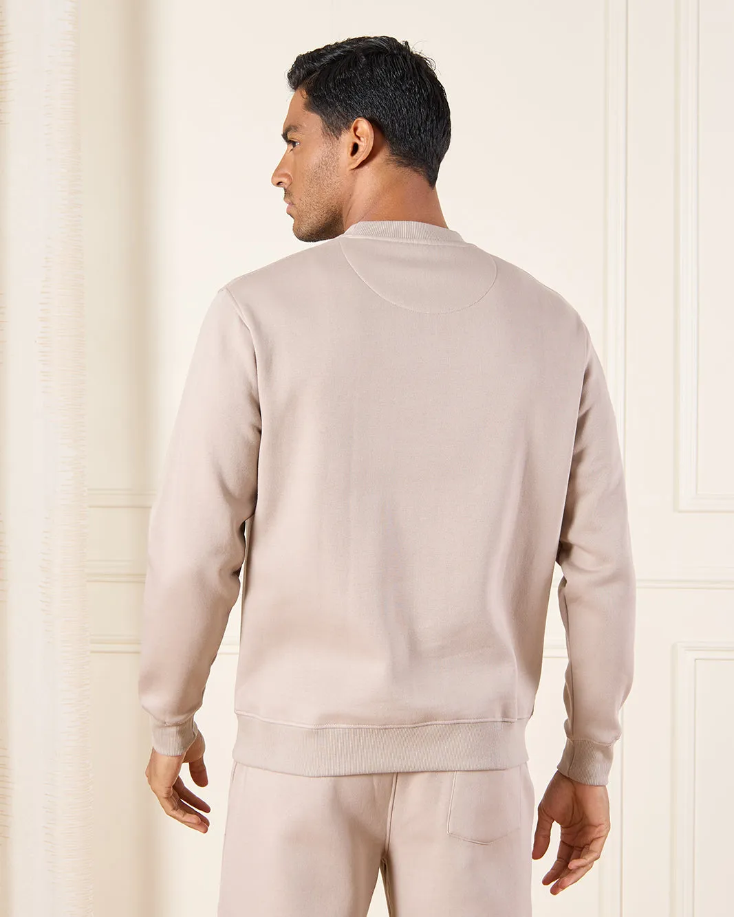 Men Beige Graphic Crew Neck Sweatshirt sold by Redtag product image thumbnail 3