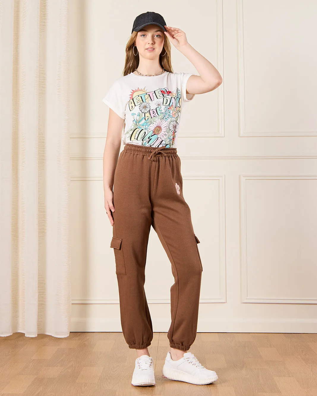Senior Girls Brown Cargo Pocket Pants sold by Redtag product image thumbnail 2