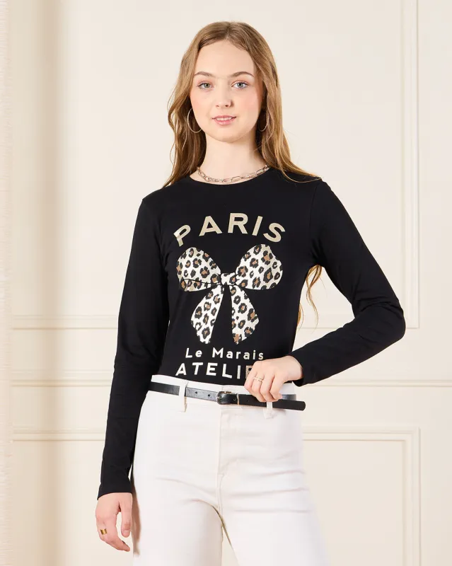 Senior Girls White Paris Print T-Shirt sold by Redtag