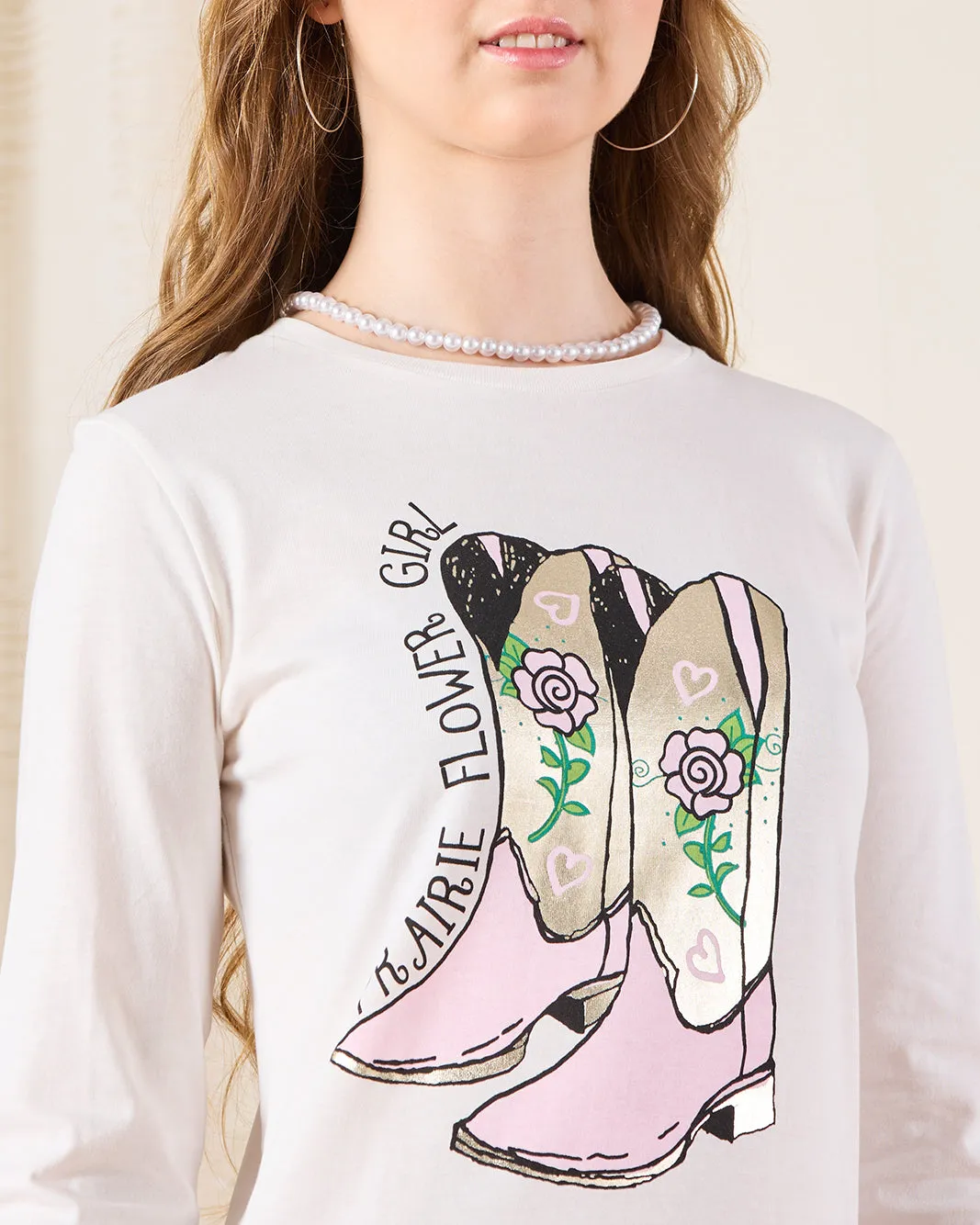 Senior Girls White Shoe Print T-Shirt sold by Redtag product image thumbnail 4