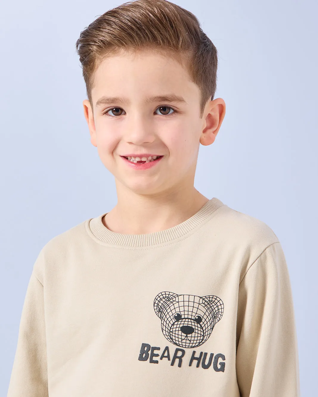 Boys Beige Bear Print Sweatshirt sold by Redtag product image thumbnail 4