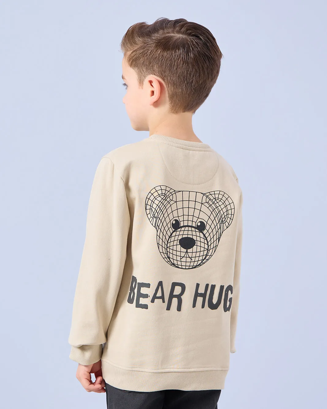 Boys Beige Bear Print Sweatshirt sold by Redtag product image thumbnail 3