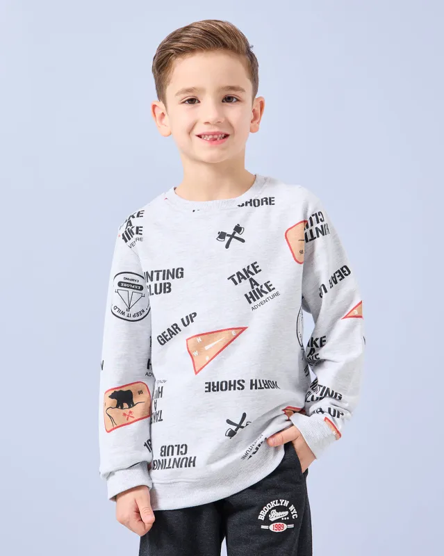 Boys Grey Printed Sweatshirt sold by Redtag