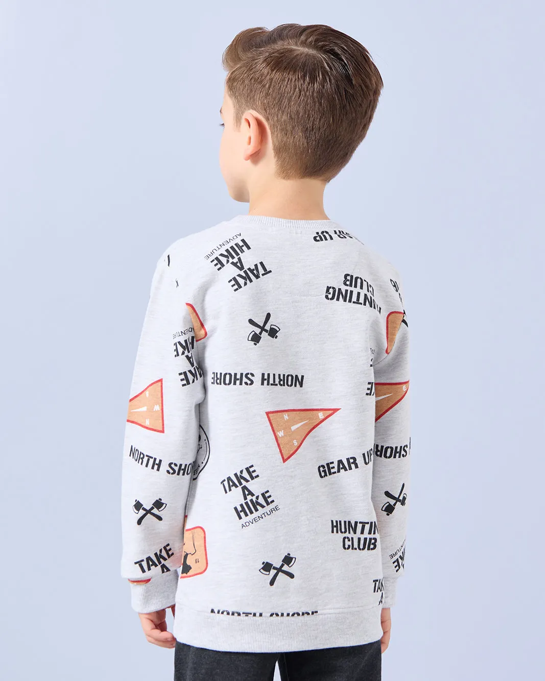 Boys Grey Printed Sweatshirt sold by Redtag product image thumbnail 3