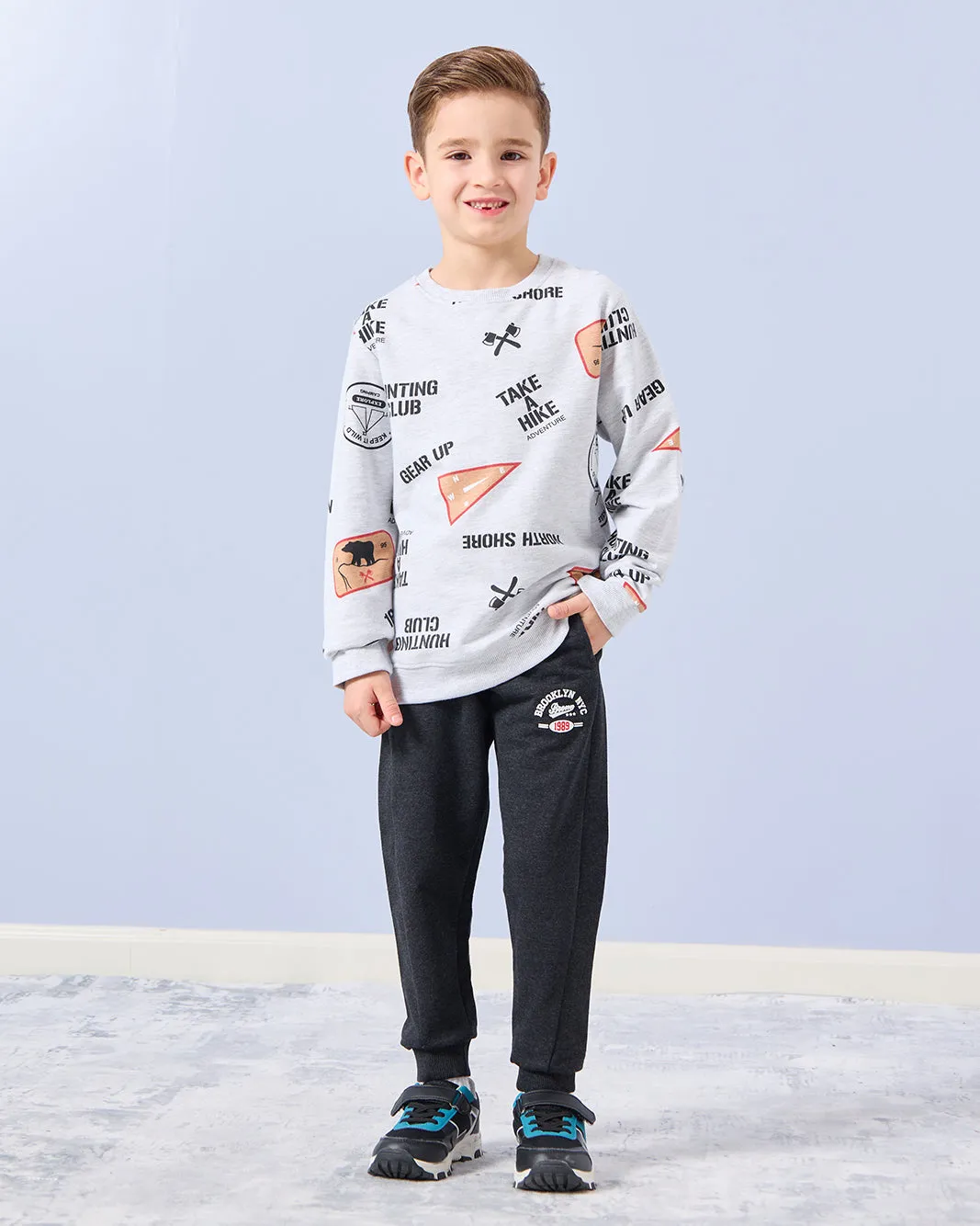 Boys Grey Printed Sweatshirt sold by Redtag product image thumbnail 2