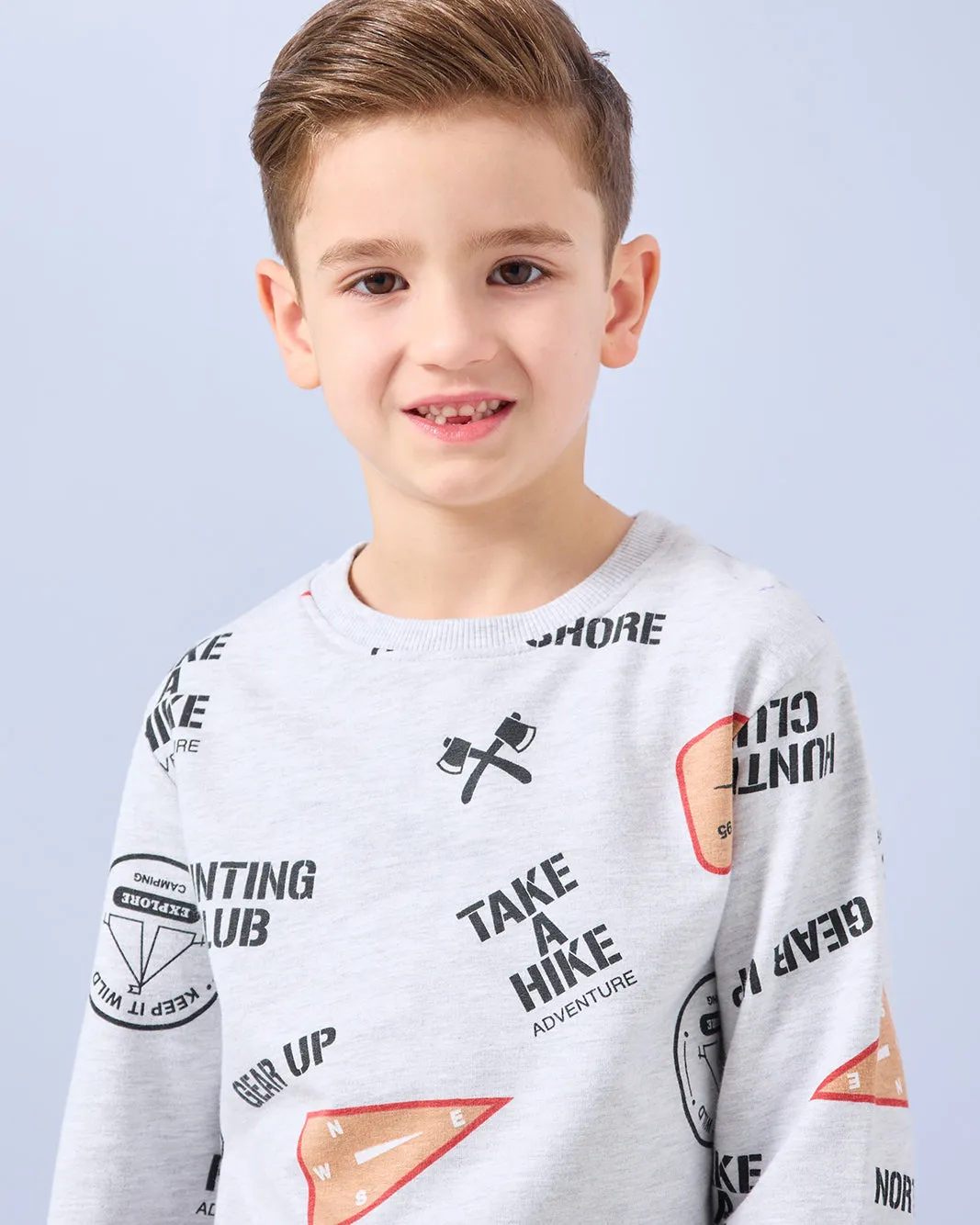 Boys Grey Printed Sweatshirt sold by Redtag product image thumbnail 4
