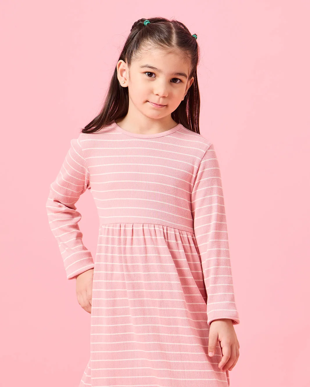 Girls Pink Striped Dress Set (Pack of 2) sold by Redtag product image thumbnail 3