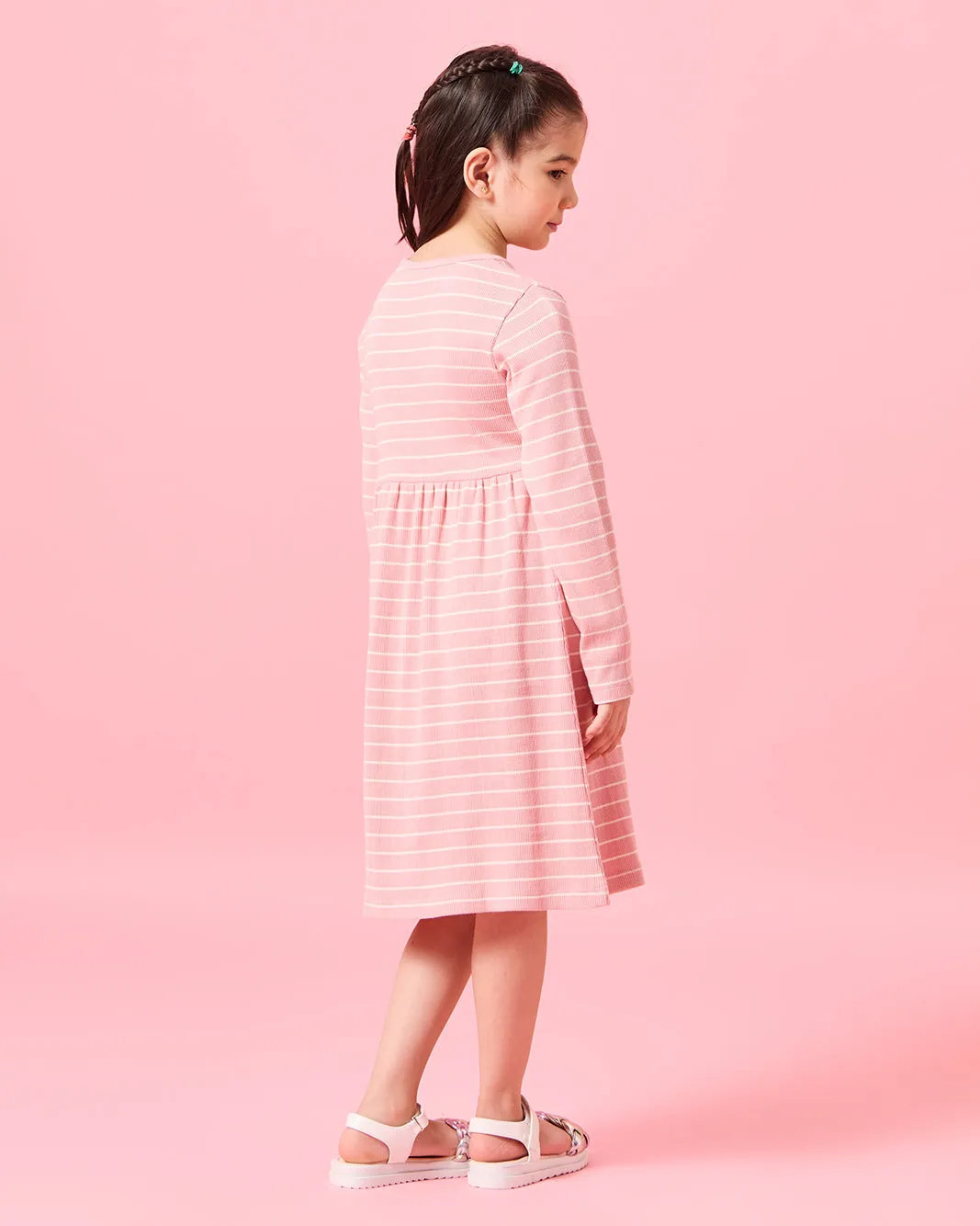 Girls Pink Striped Dress Set (Pack of 2) sold by Redtag product image thumbnail 4