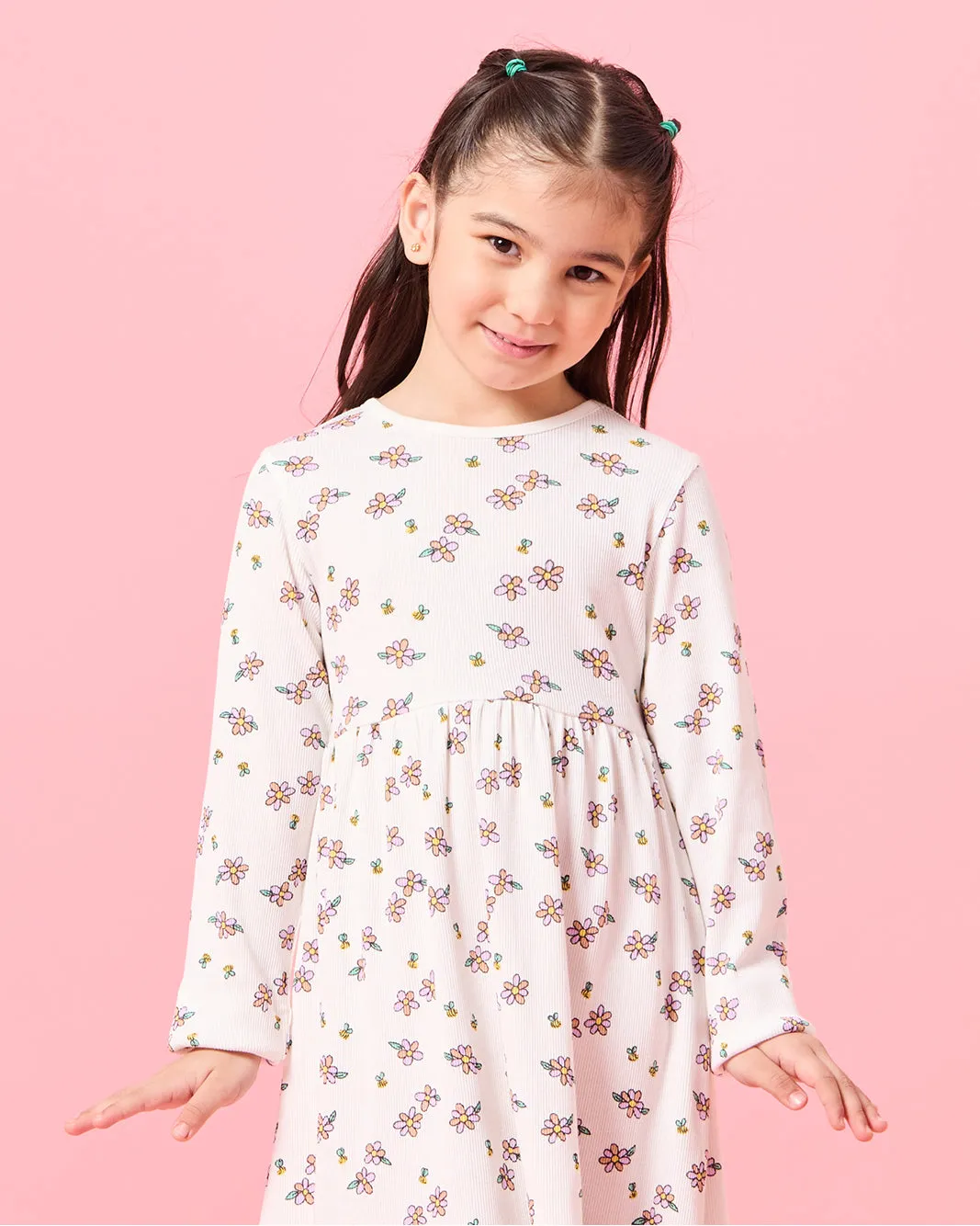 Girls Green And White Printed Dress Set (Pack of 2) sold by Redtag product image thumbnail 3