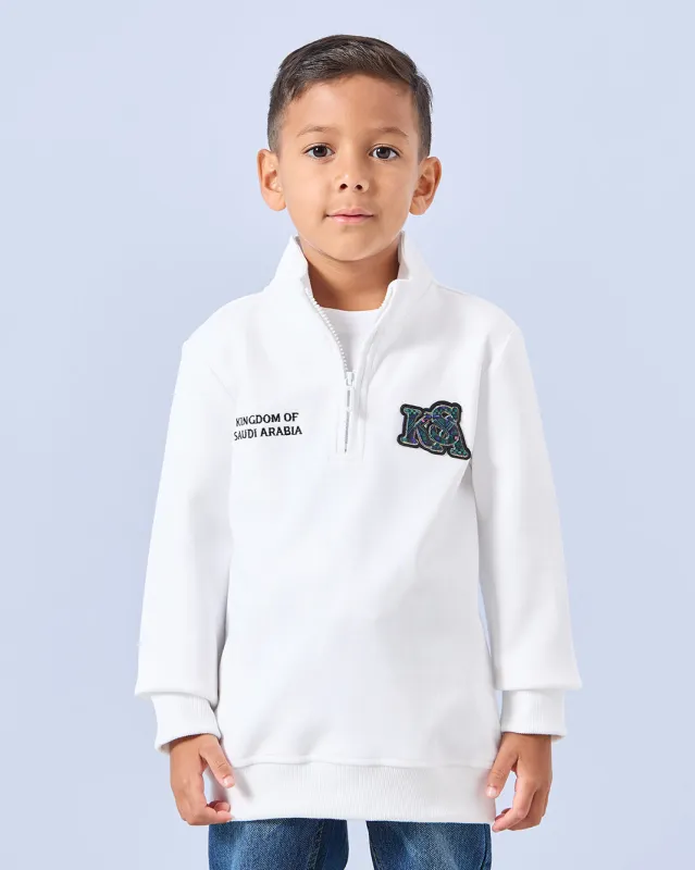 Boys White Embroidered Sweatshirt sold by Redtag