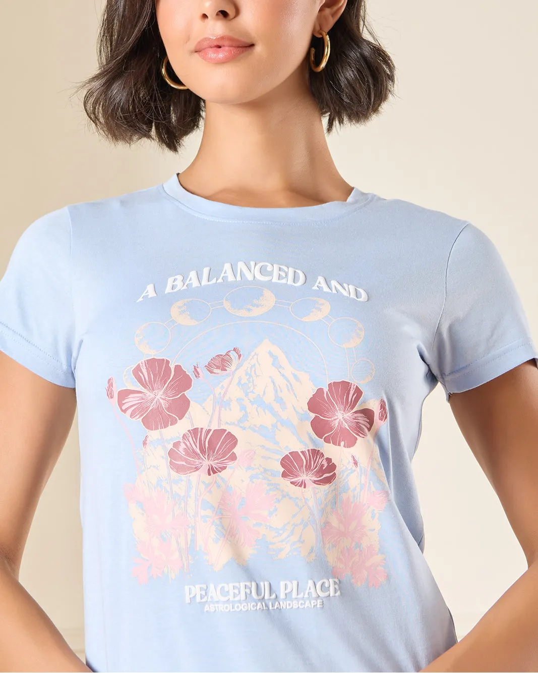 Women Blue Printed T-Shirt sold by Redtag product image thumbnail 4
