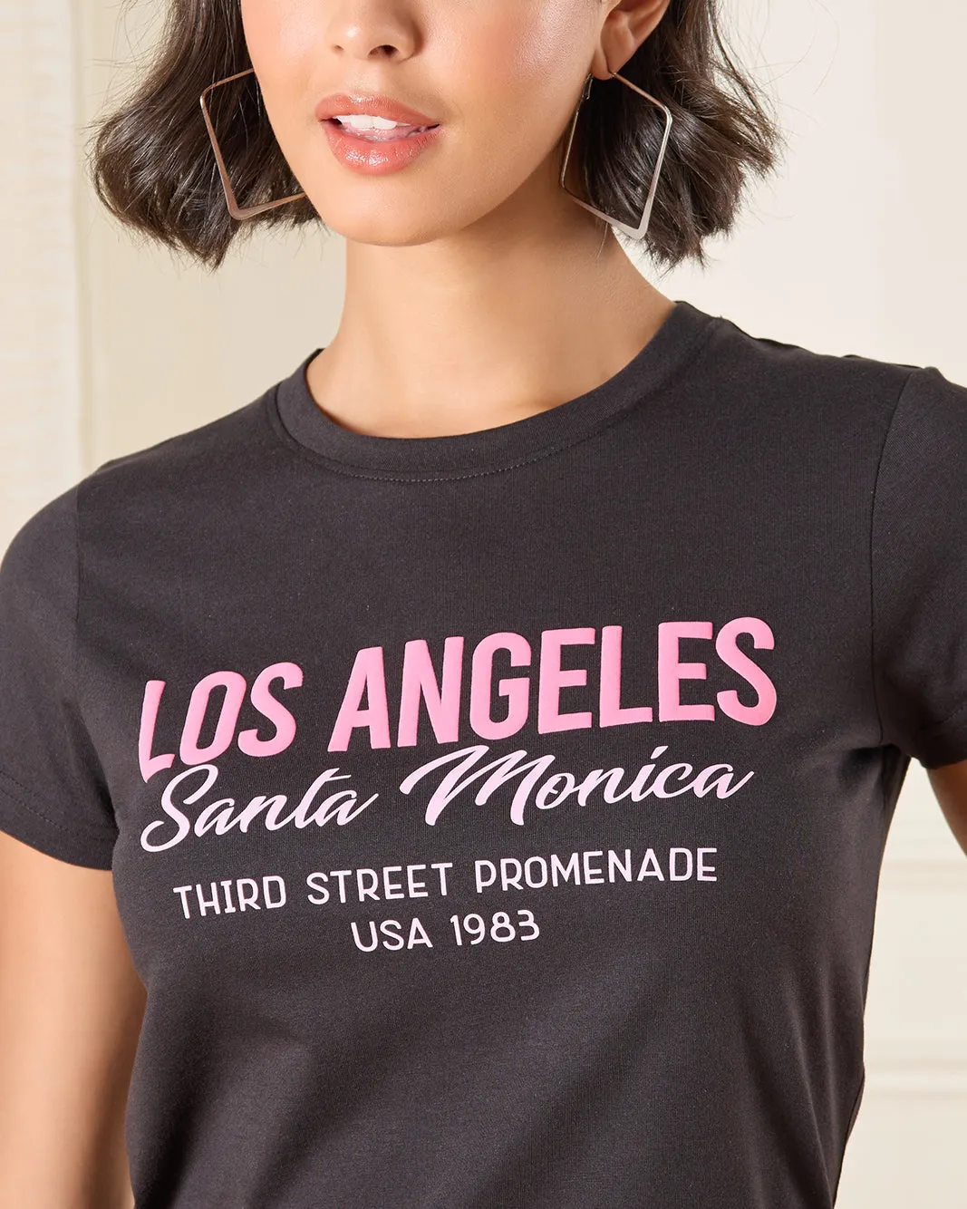 Women Black Printed T-Shirt sold by Redtag product image thumbnail 4